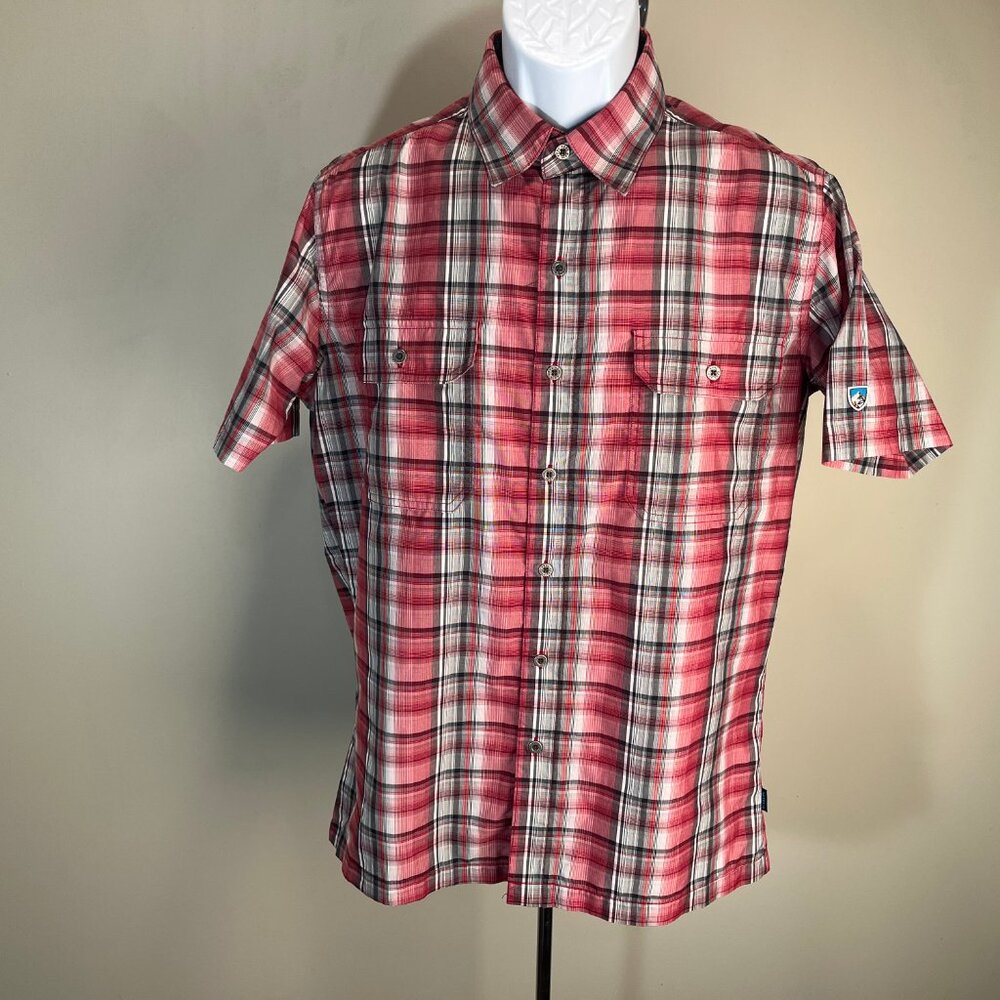 🏕️ KUHL Men’s 2-Pack Hiking Shirts S Eluxur Short Sleeve Red Yellow Trail 🥾 - Picture 7 of 12
